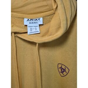 Ariat Real Classic Arm Logo Hoodie Mustard Yellow Purple XL Women's